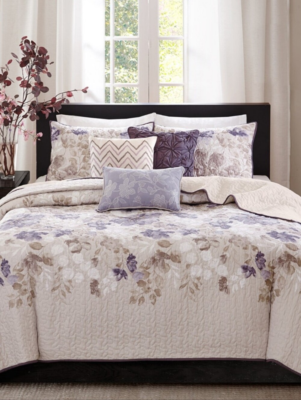 Madison Park Luna Printed Floral 6-Pc. Quilt Set, King/Cal King